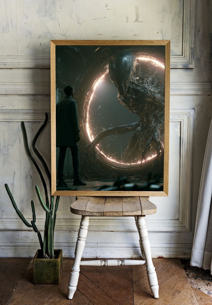 Alien Portal Encounter Sci-Fi Poster. — room view 1