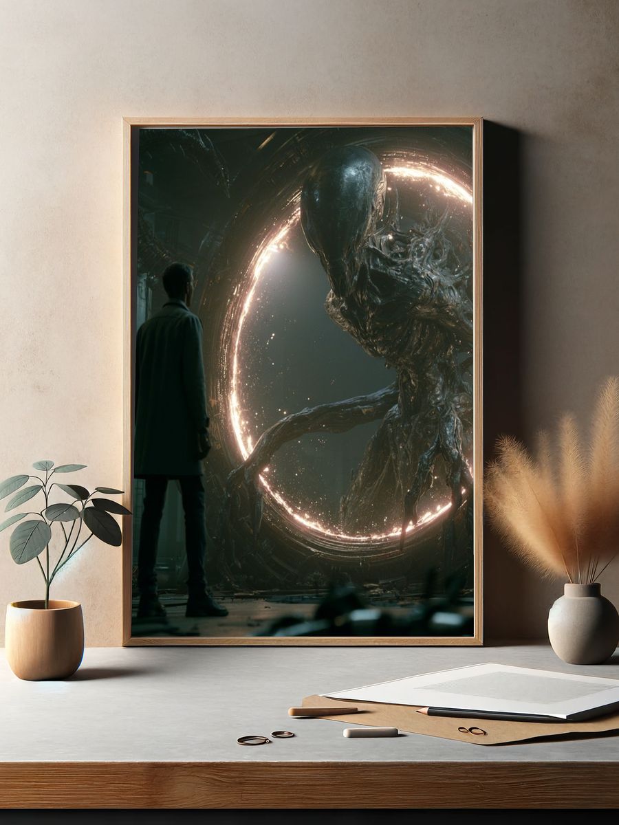 Alien Portal Encounter Sci-Fi Poster. — room view 2