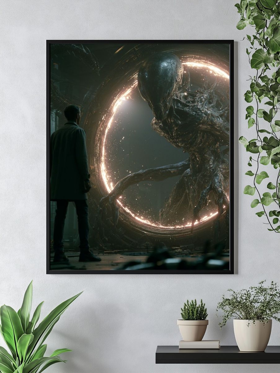 Alien Portal Encounter Sci-Fi Poster. — room view 4