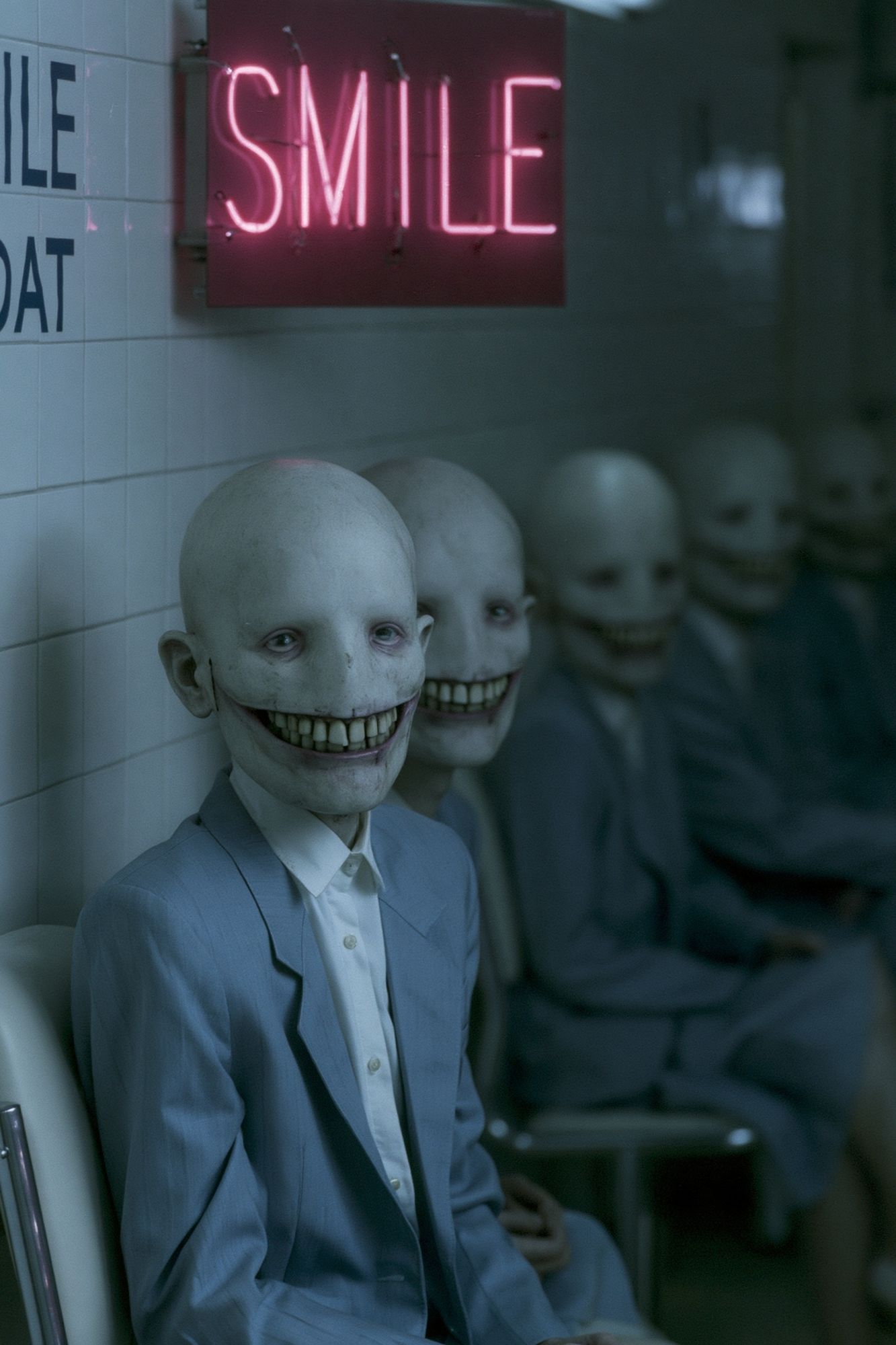 Neon Smile Horror Poster. poster detail