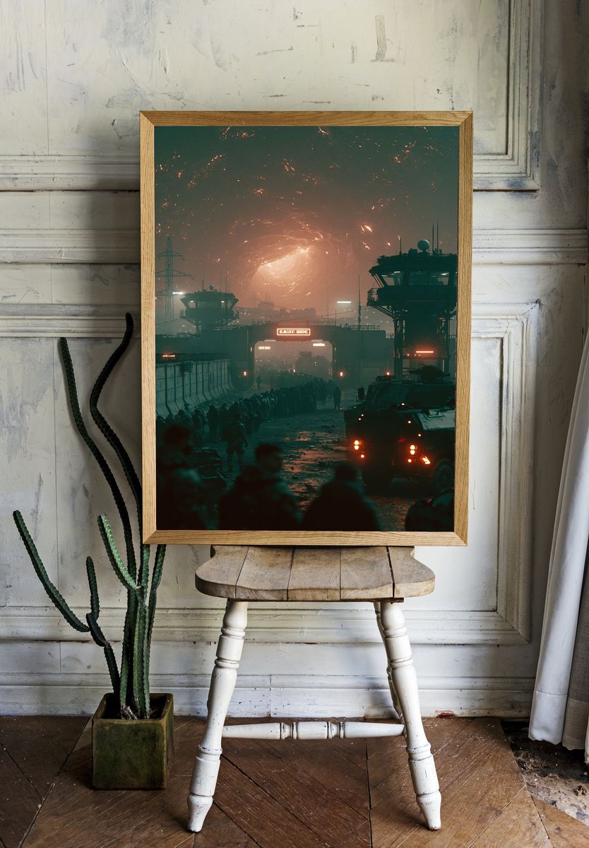 Sci-Fi Portal Cityscape Print. — room view 1