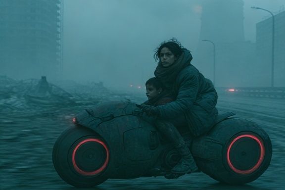 Futuristic Motorcycle Ride Poster. poster — movies art