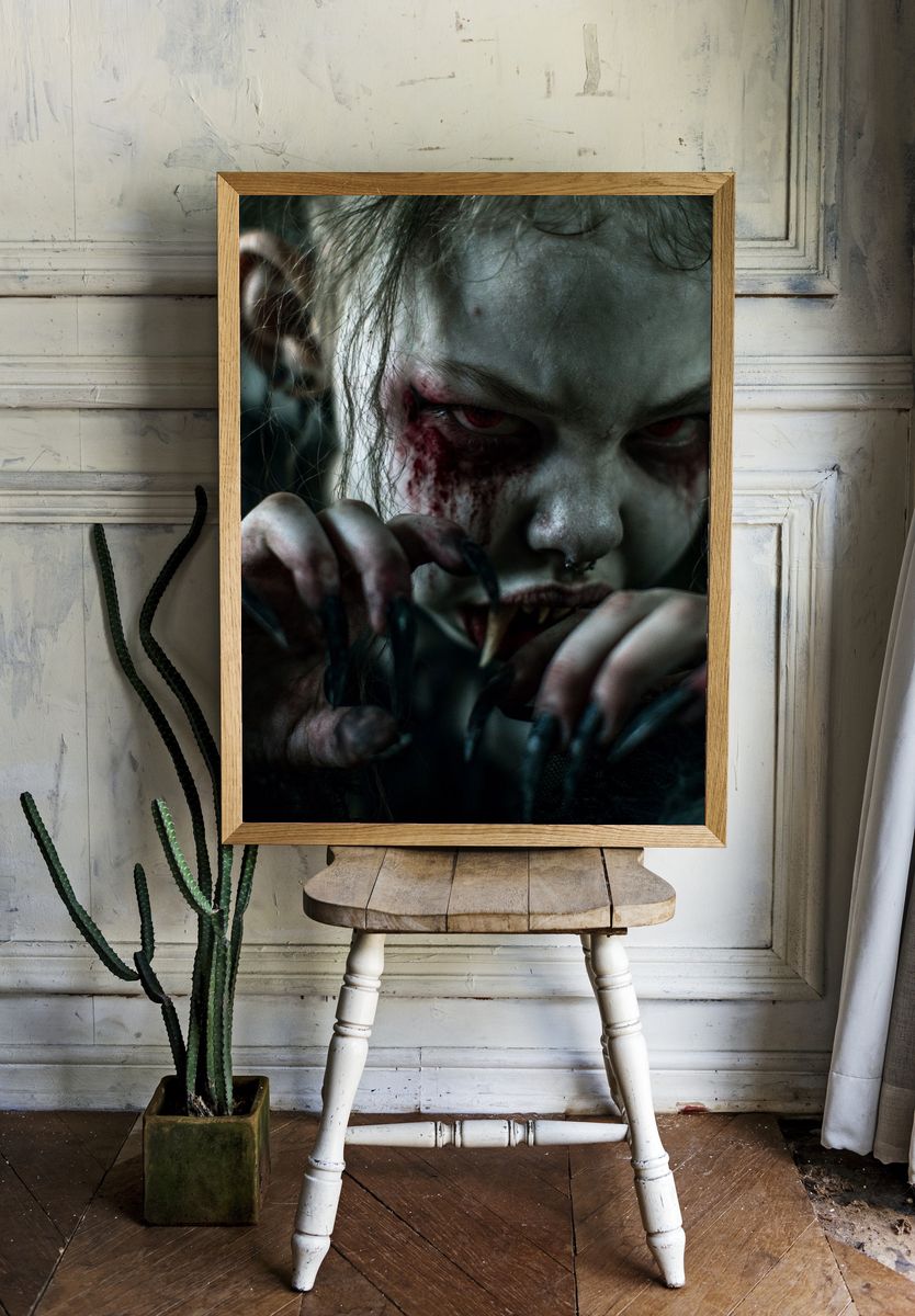Vampire Horror Portrait Poster. room preview
