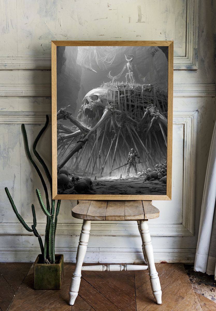 Skull Cavern Fantasy Print. room preview