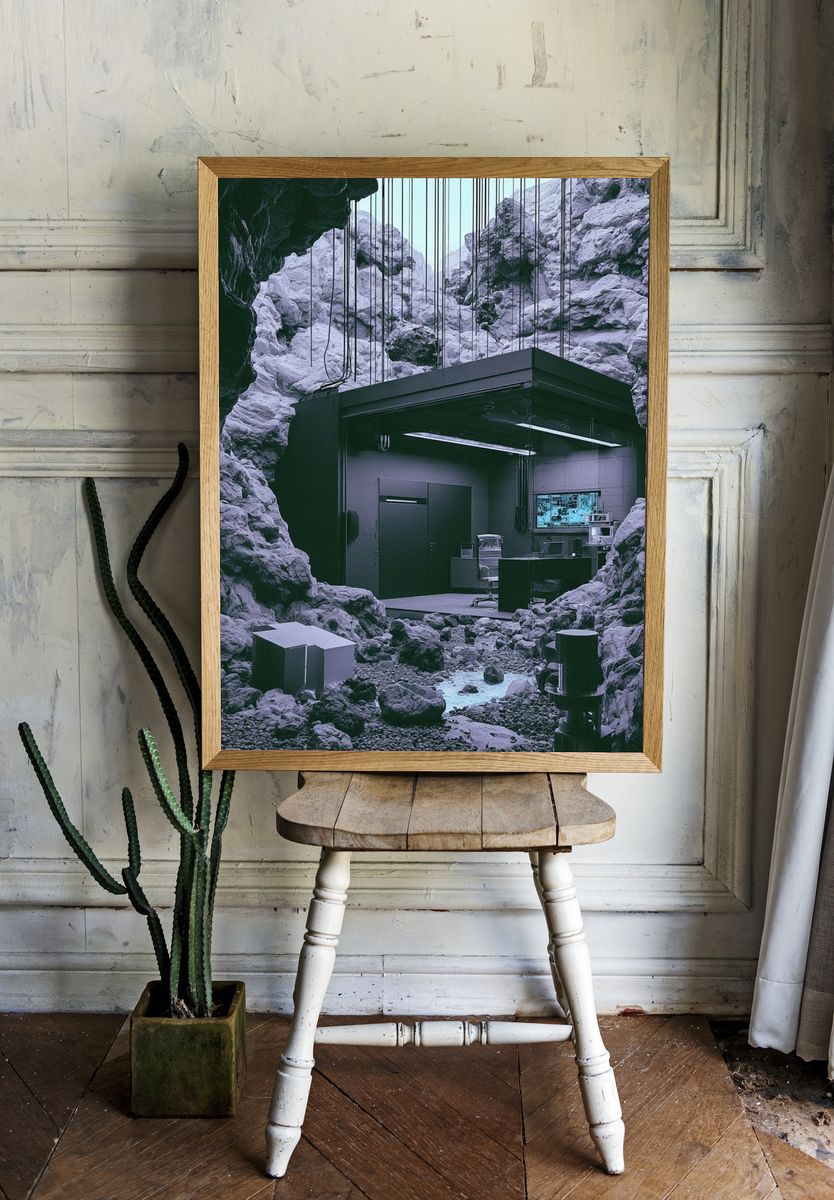 Futuristic Cave Lab Poster. — room view 1