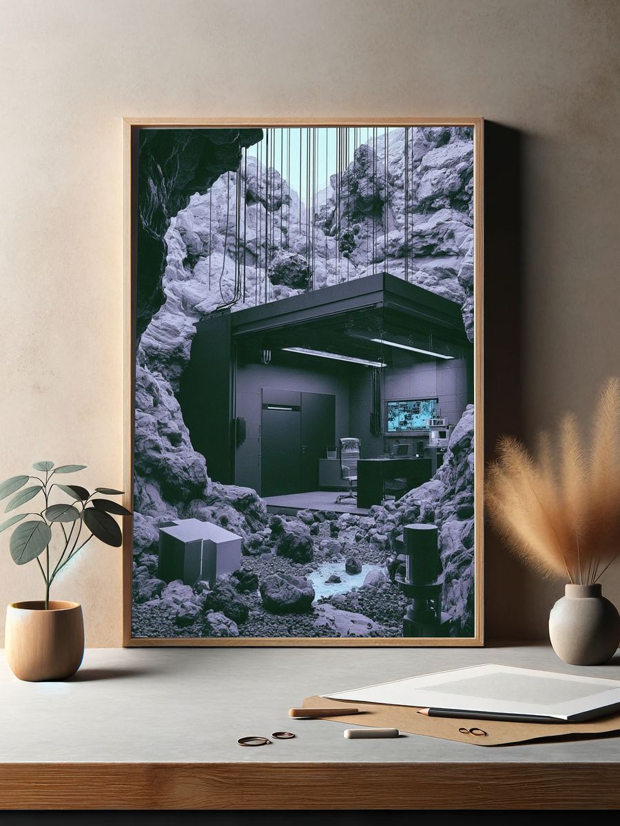 Futuristic Cave Lab Poster. — room view 2