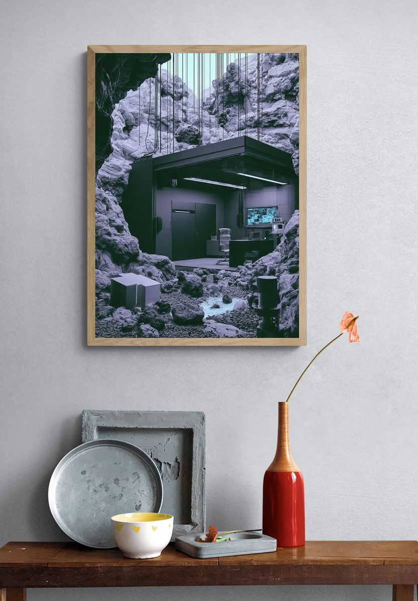 Futuristic Cave Lab Poster. — room view 3