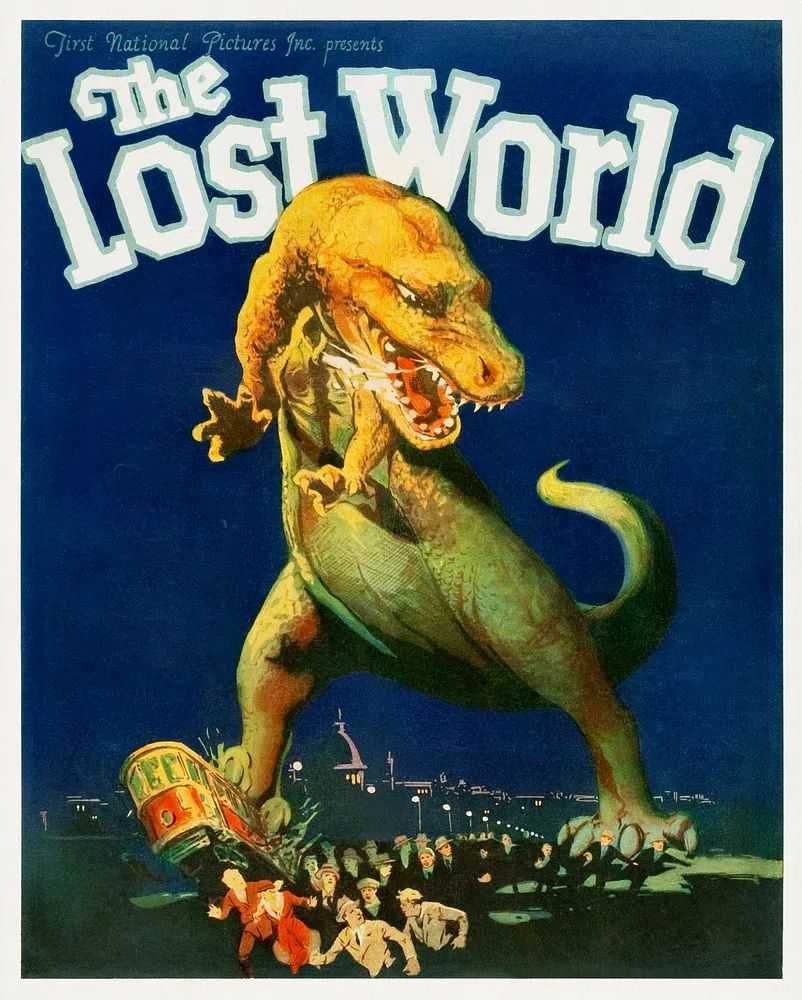 Lost World (1925) chromolithograph art. poster detail