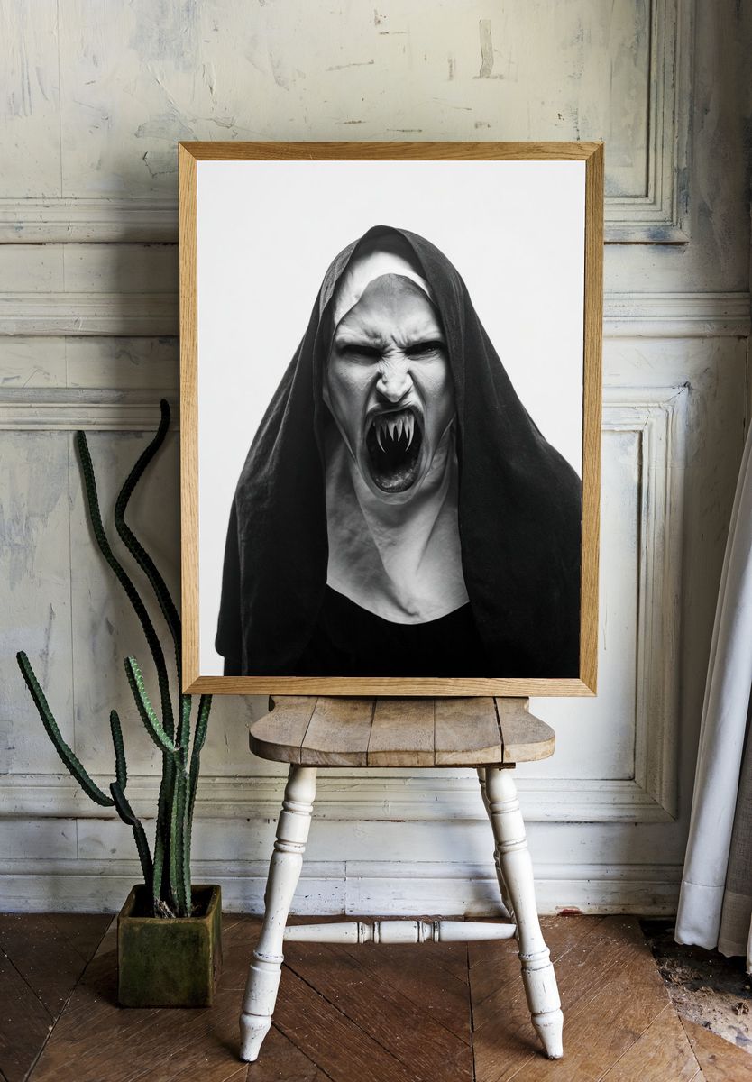 Screaming Nun Horror Print. — room view 1