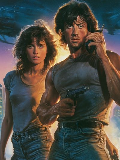Action Duo Sci-Fi Poster. poster print