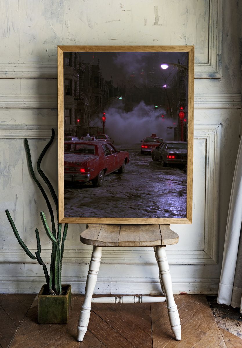 Foggy City Street Movie Poster. — room view 1