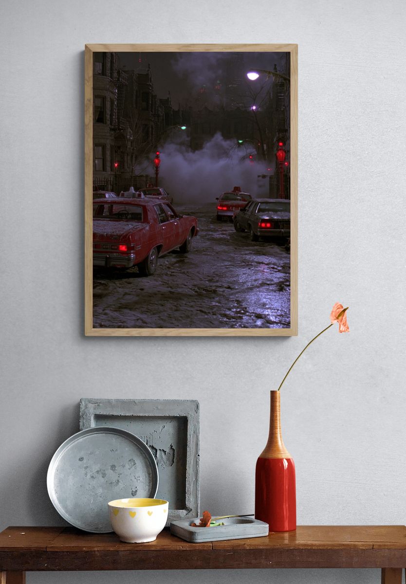 Foggy City Street Movie Poster. — room view 3