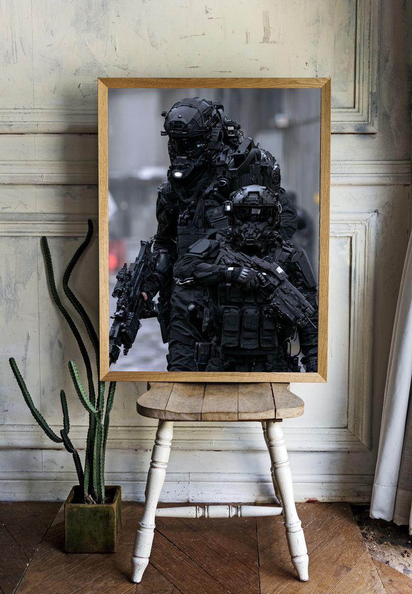 Tactical Cyber Soldiers Poster. — room view 1