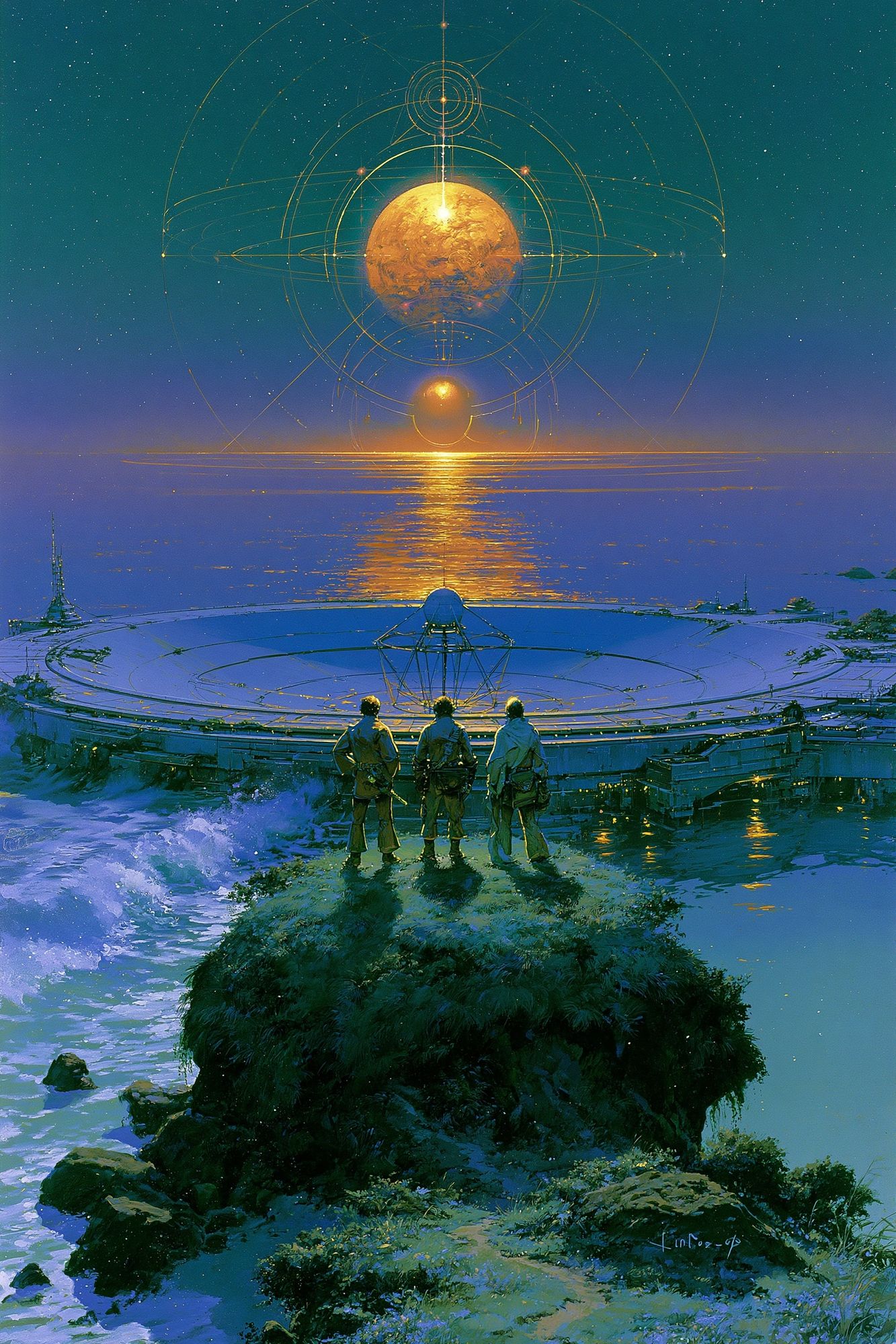 Celestial Horizon Sci-Fi Print. poster — movies art
