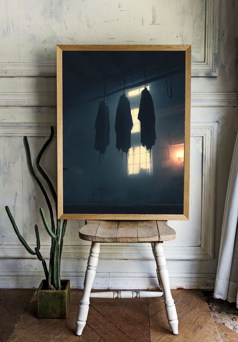 Haunted Attic Interior Horror Print. — room view 1