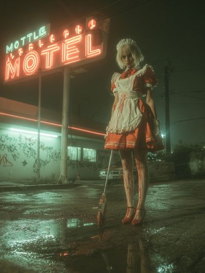 Neon Motel Horror Print