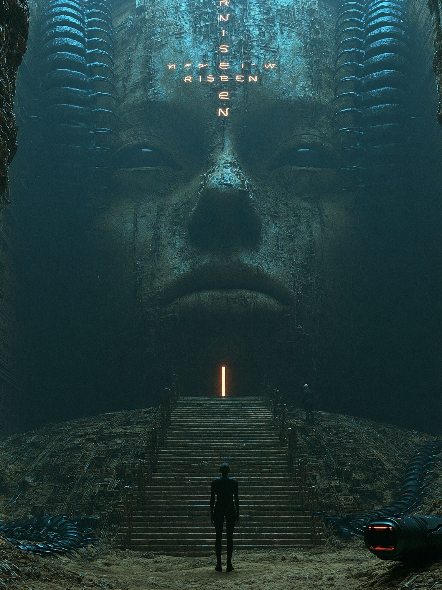 Sci-Fi Temple Face Poster. poster detail