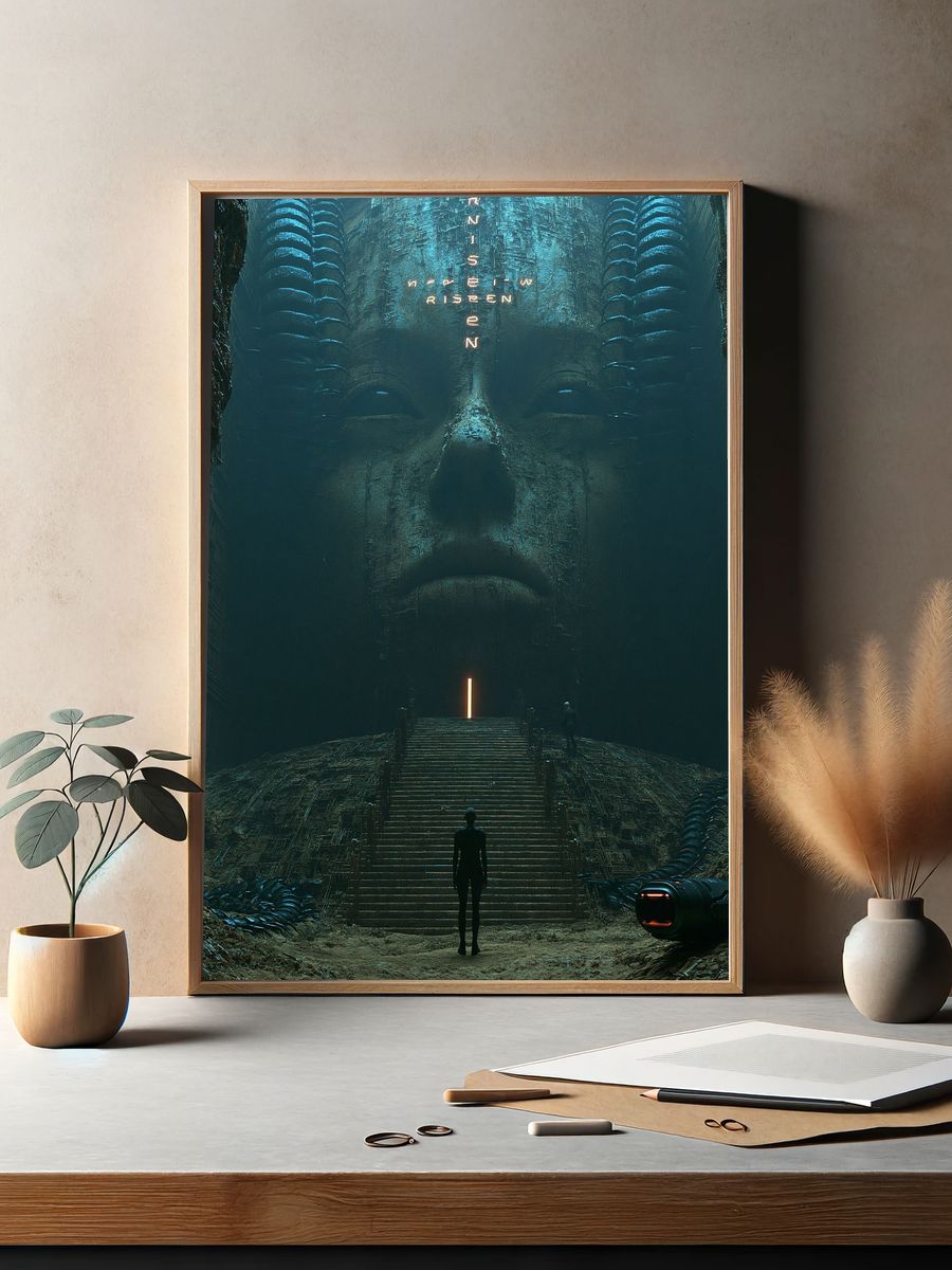 Sci-Fi Temple Face Poster. — room view 2