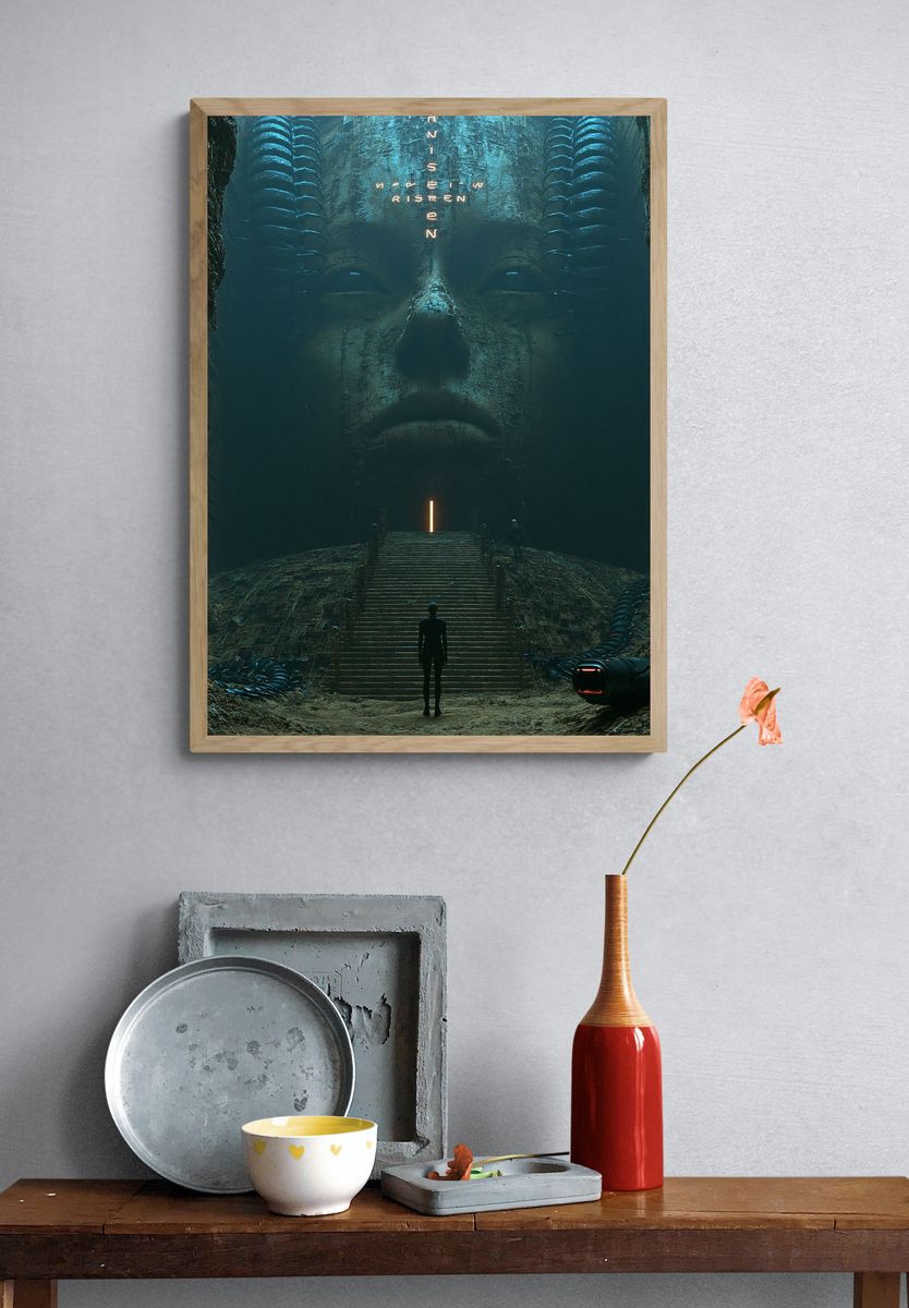 Sci-Fi Temple Face Poster. — room view 3