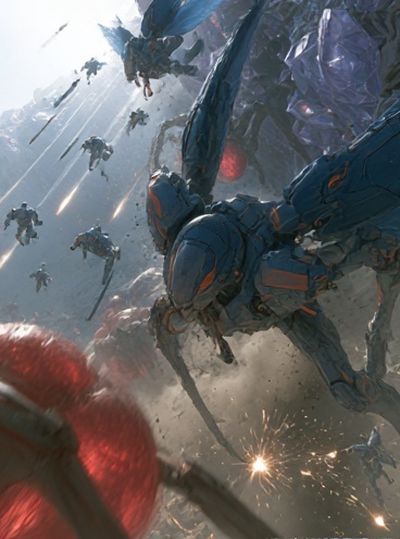 Sci-Fi Mech Battle Poster.