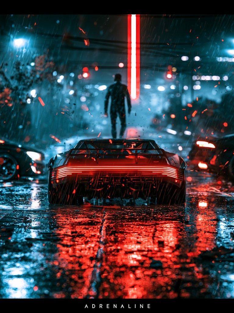 Adrenaline Cyberpunk Car Poster. poster — movies art