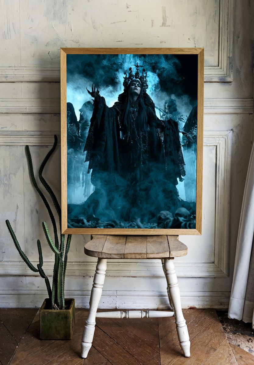 Dark Ritual Queen Horror Print. — room view 1
