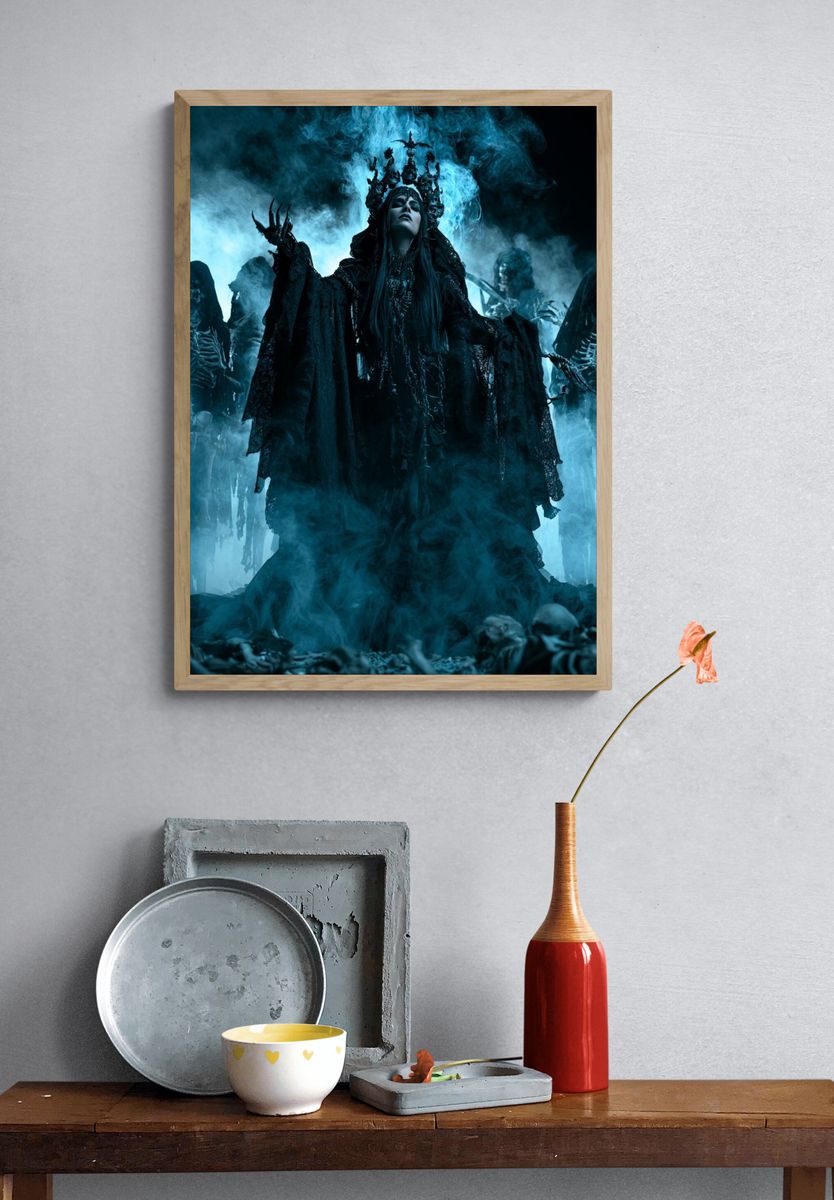 Dark Ritual Queen Horror Print. — room view 3