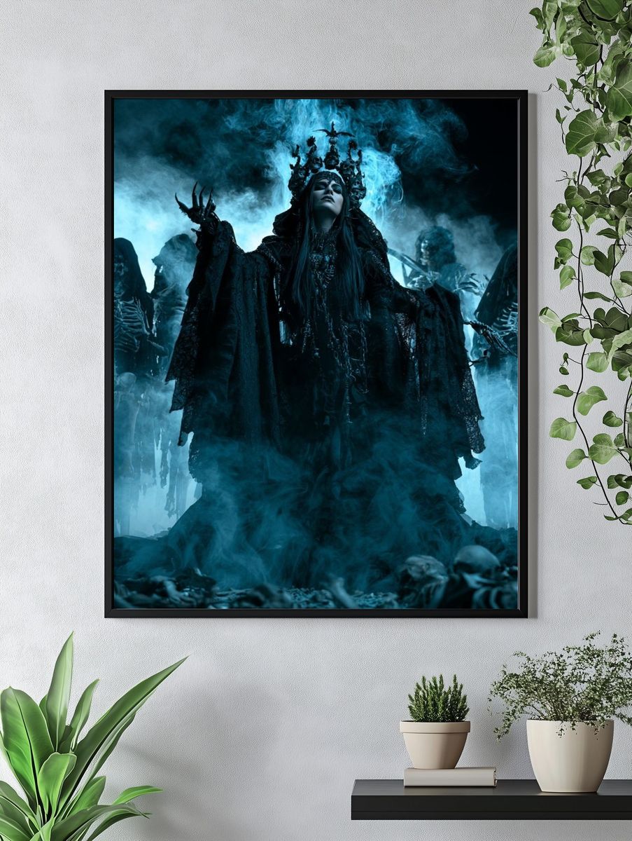 Dark Ritual Queen Horror Print. — room view 4