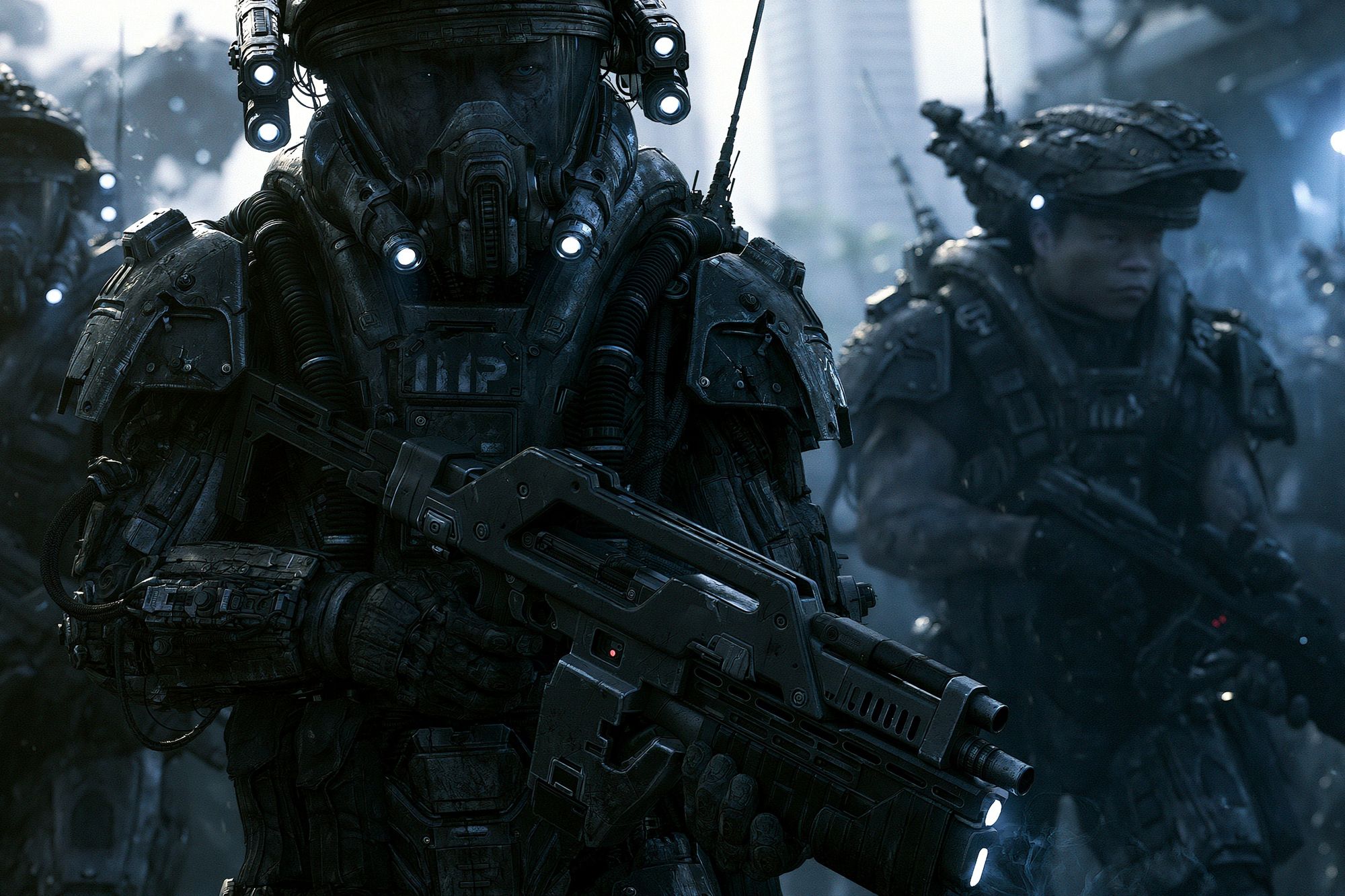 Futuristic Soldiers Sci-Fi Poster. poster detail