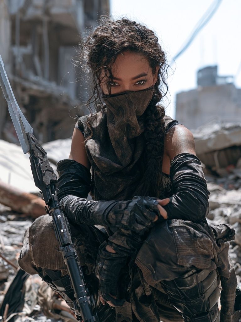 Post-Apocalyptic Warrior Portrait Print. poster — movies art