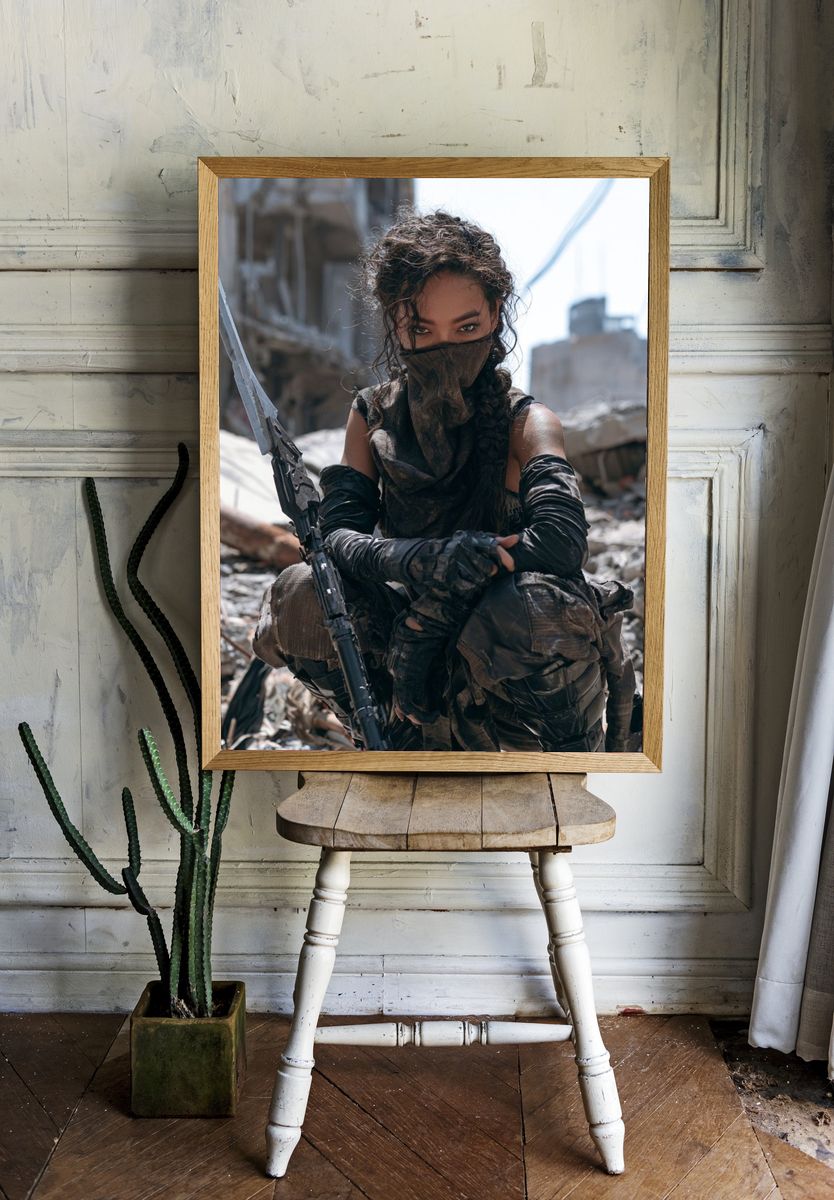 Post-Apocalyptic Warrior Portrait Print. — room view 1