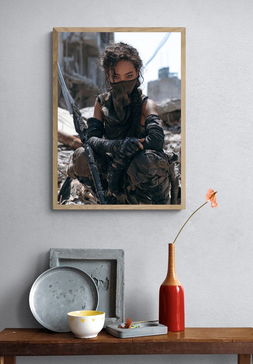 Post-Apocalyptic Warrior Portrait Print. — room view 3