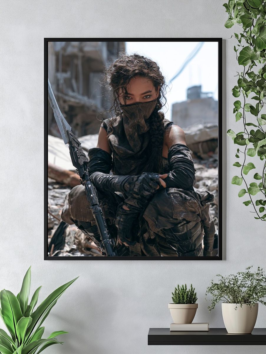 Post-Apocalyptic Warrior Portrait Print. — room view 4