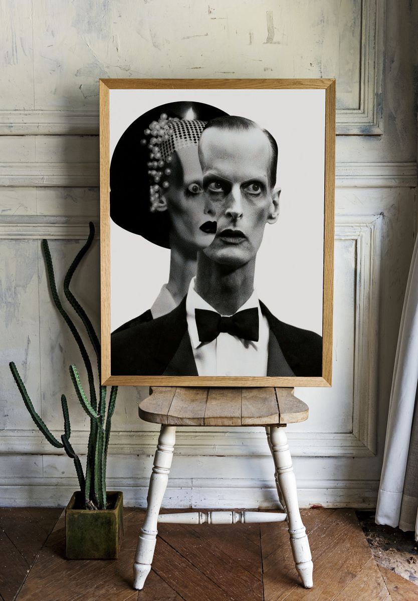 Frankenstein Portrait Typography Print. room preview