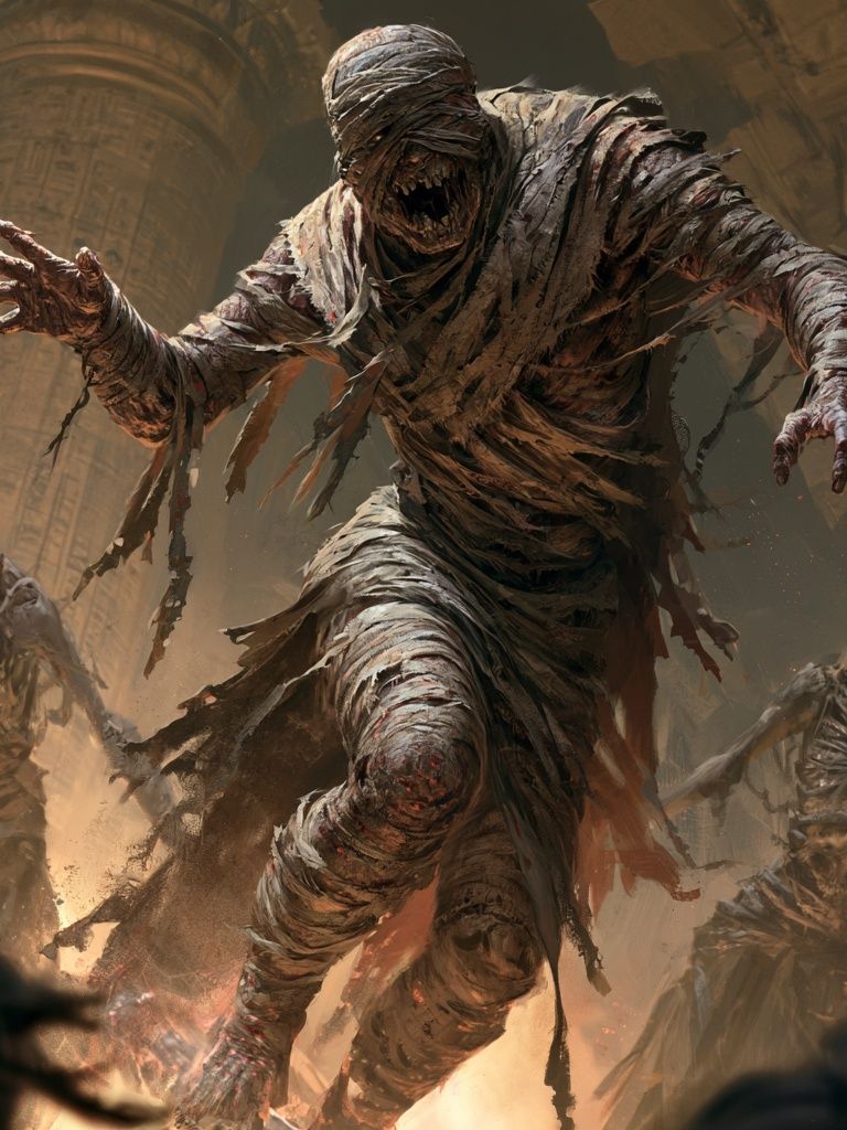 Mummy Horde Horror Print. poster detail