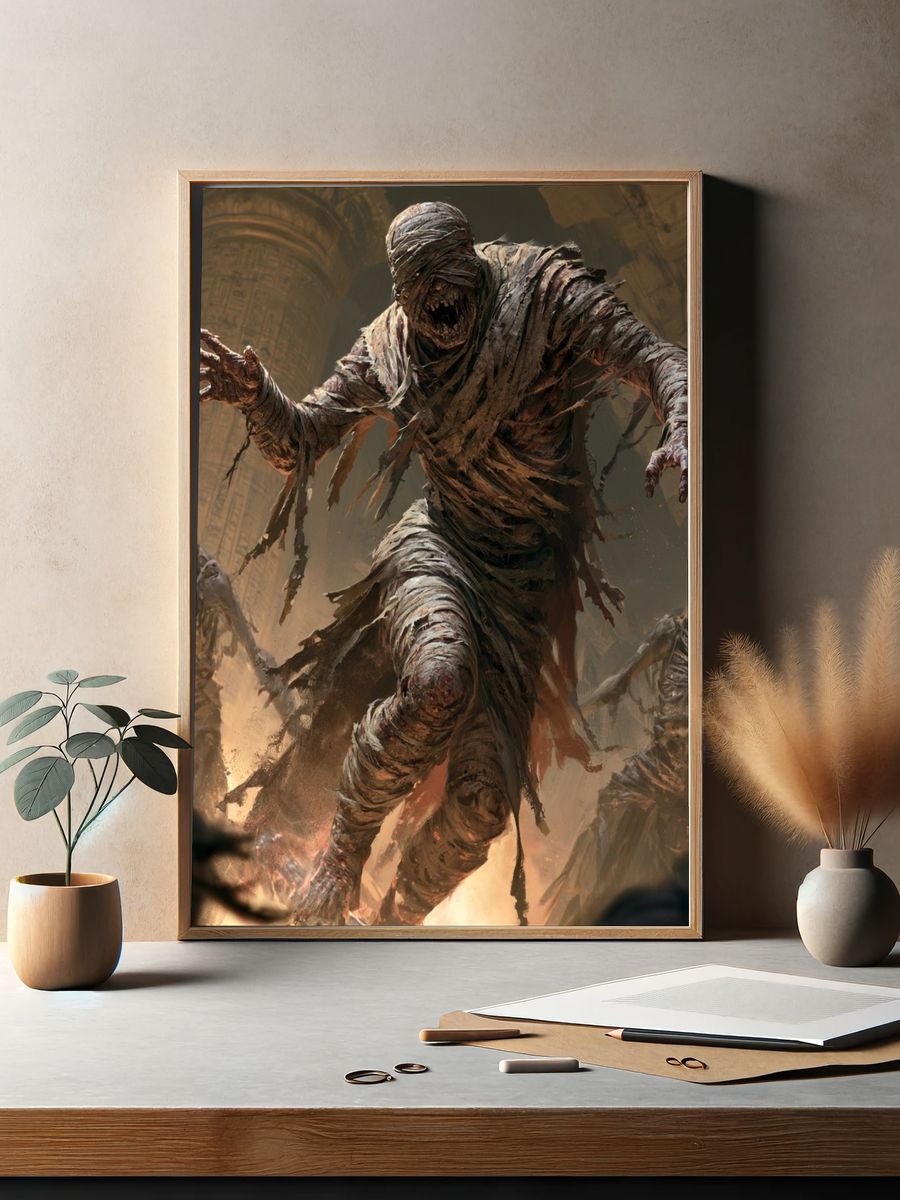 Mummy Horde Horror Print. — room view 2