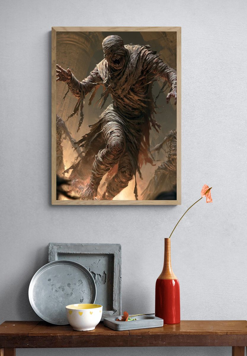 Mummy Horde Horror Print. — room view 3