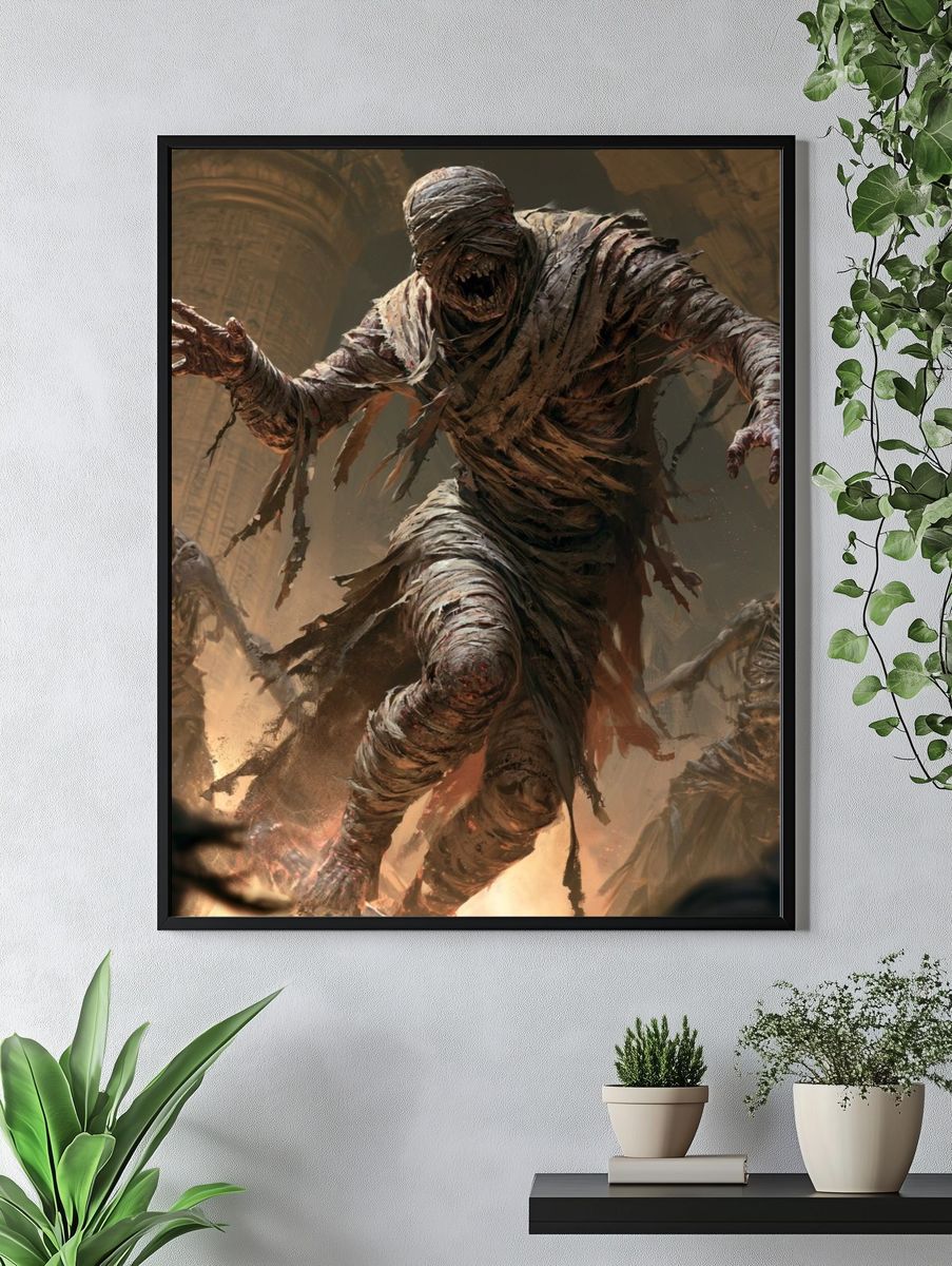 Mummy Horde Horror Print. — room view 4