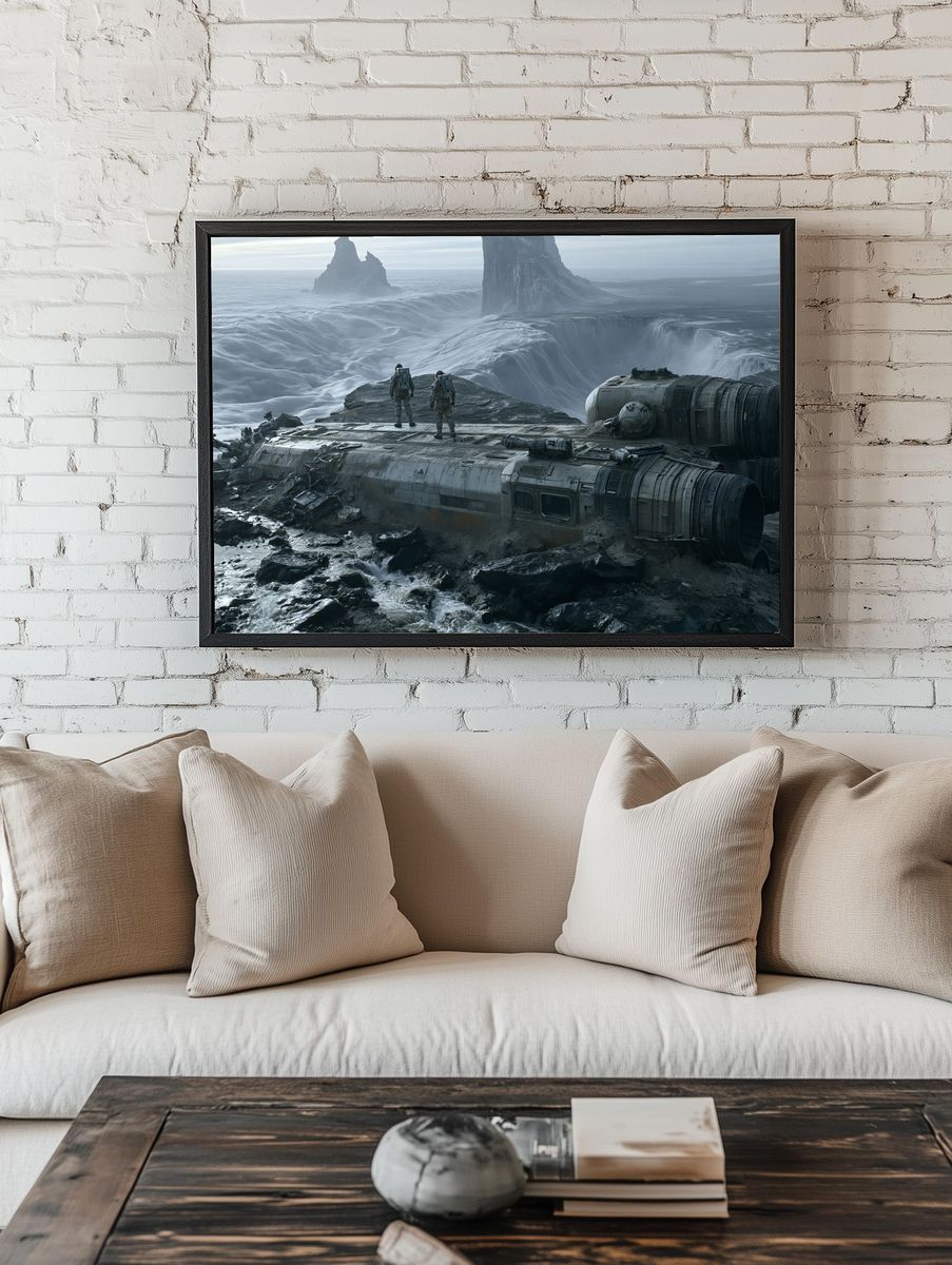 Alien Wreckage Landscape Poster. — room view 1