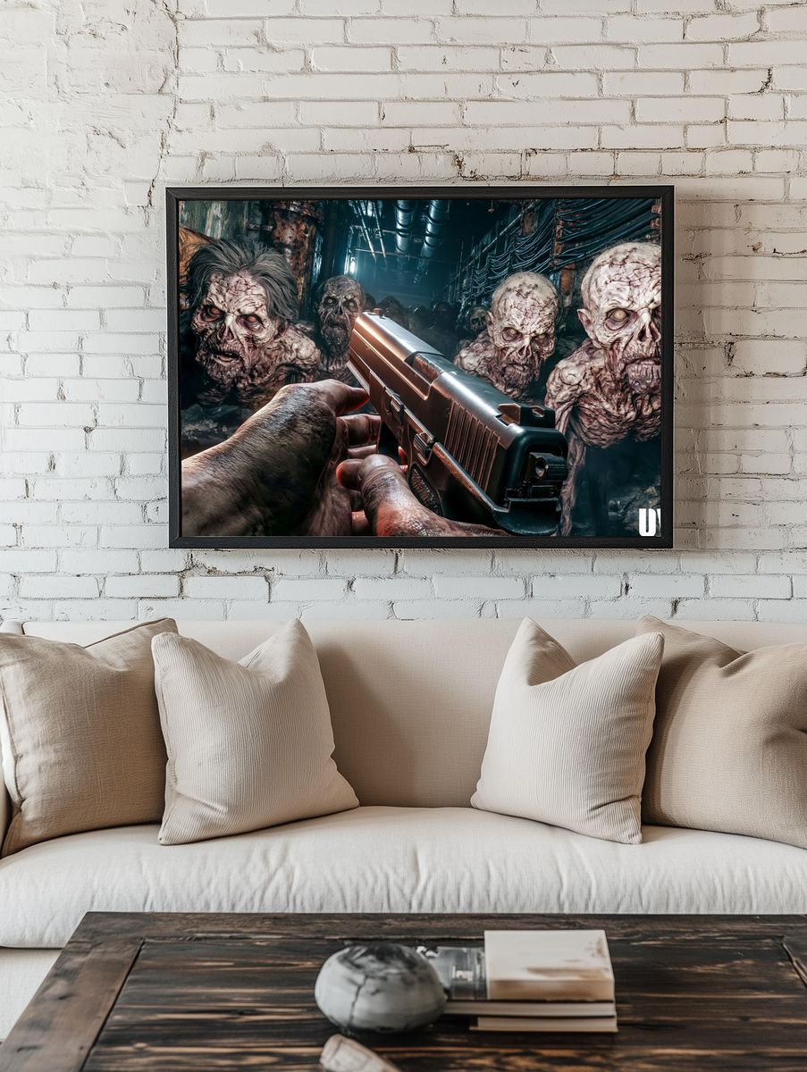 Doom Corridor Horror Print. — room view 1