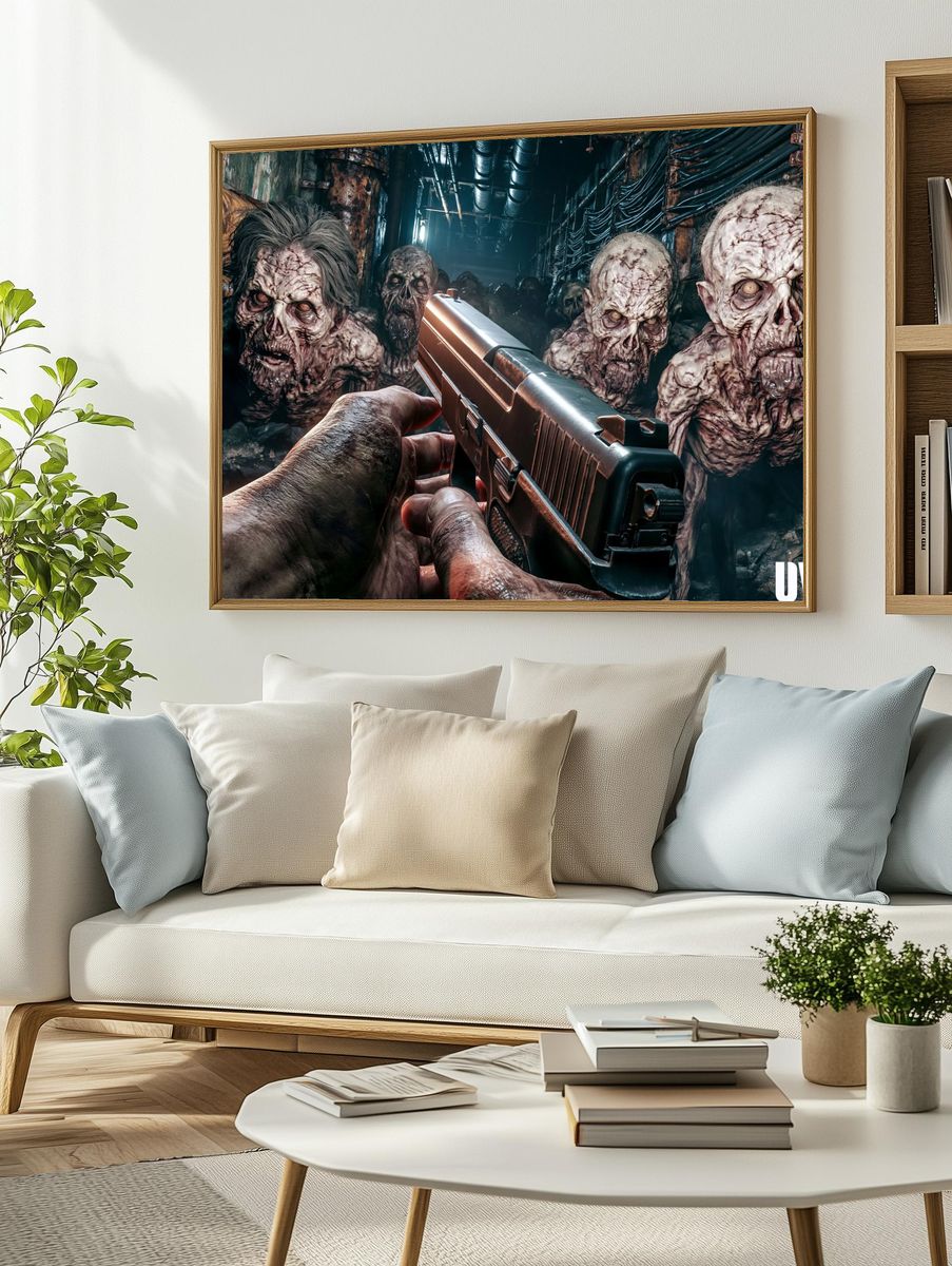 Doom Corridor Horror Print. — room view 2