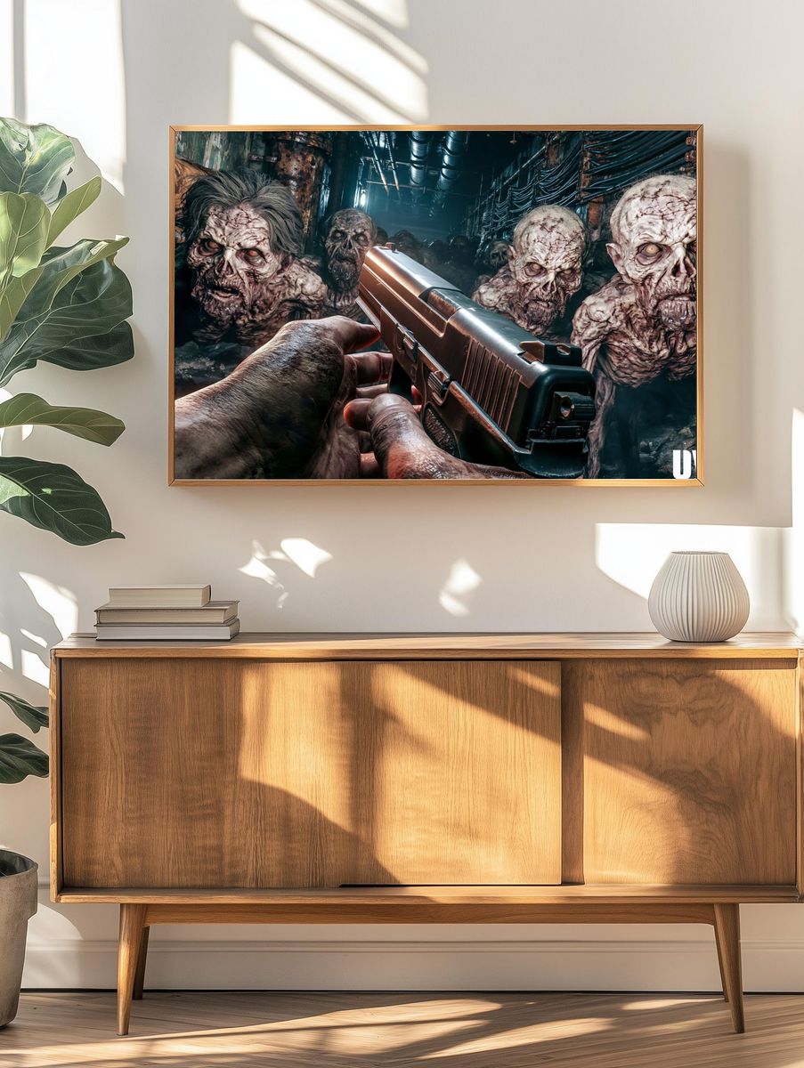 Doom Corridor Horror Print. — room view 3