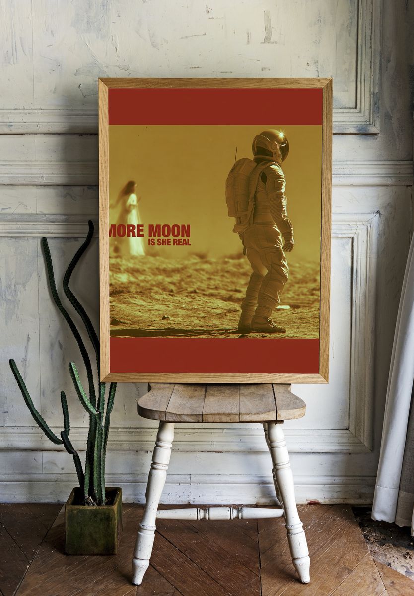 Moon Astronaut Sci-Fi Poster. room preview