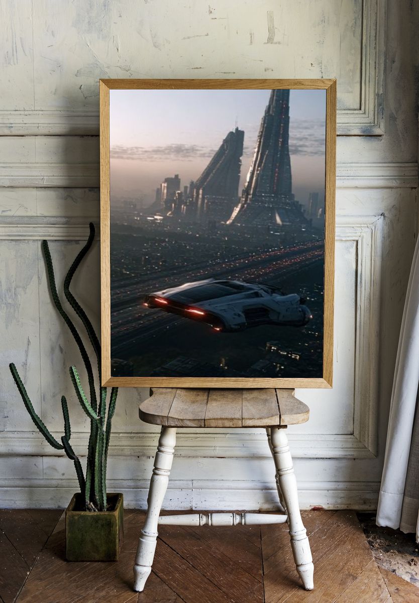 Futuristic Cityscape Sci-Fi Poster. — room view 1