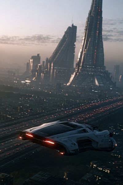 Futuristic Cityscape Sci-Fi Poster. poster