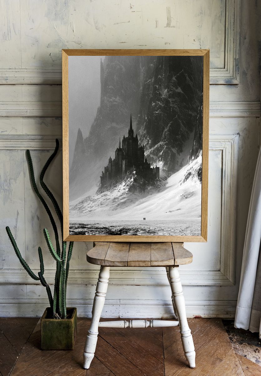 Snowbound Castle — Fantasy Print. room preview