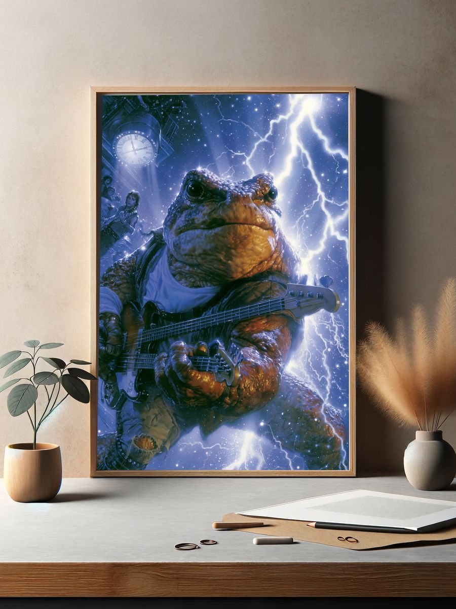 Frog Bassist Sci-Fi Poster. — room view 2