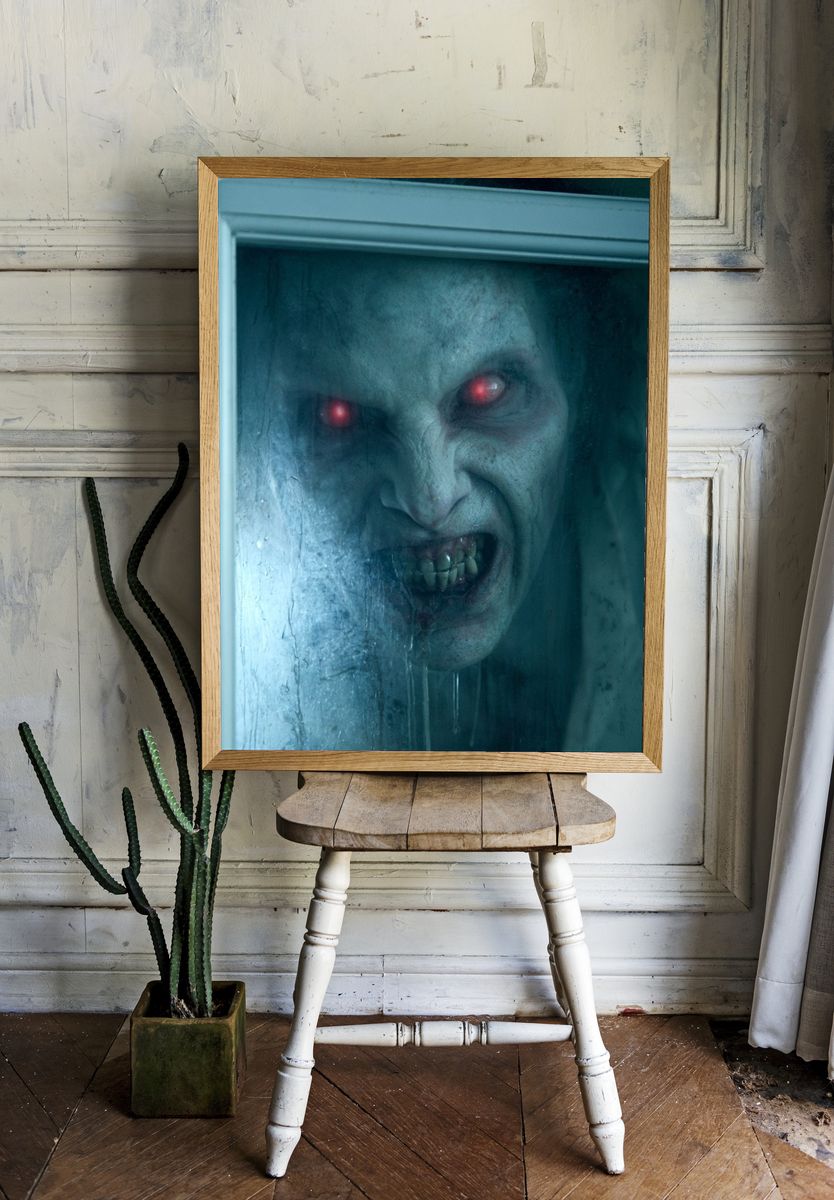 Demonic Face Horror Poster. room preview
