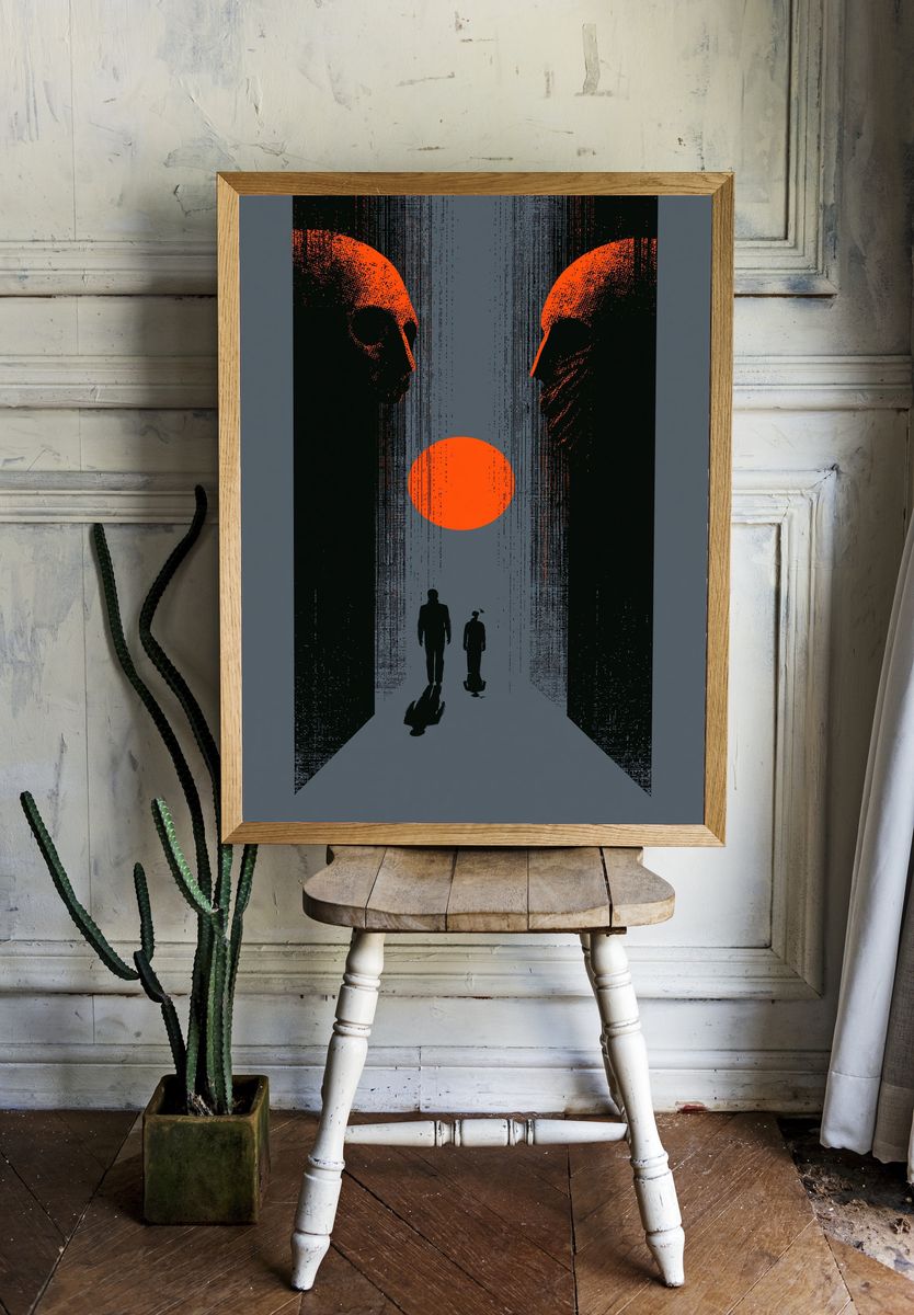 Alien Corridor Sci-Fi Poster. room preview