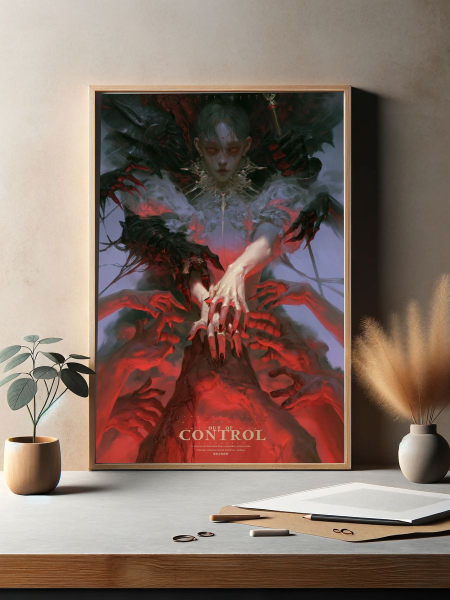Out of Control Dark Fantasy Poster. — room view 2